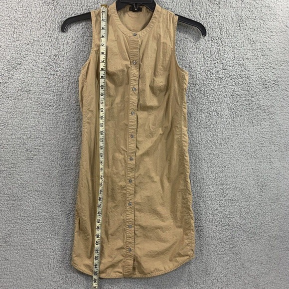 J Crew Collection Womens Shirt Dress Button Down Khaki 100% Cotton Sz XXS Brown - Picture 4 of 14